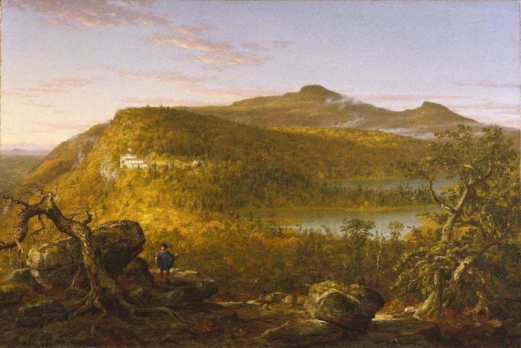 Thomas Cole A View of the Two Lakes and Mountain House, Catskill Mountains, Morning oil painting picture